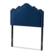 Baxton Studio Nadeen Modern and Contemporary Navy Blue Velvet Fabric Upholstered Twin Size Headboard